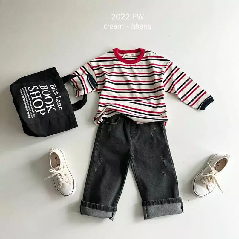Cream Bbang - Korean Children Fashion - #magicofchildhood - Barrier Stripes Tee - 9