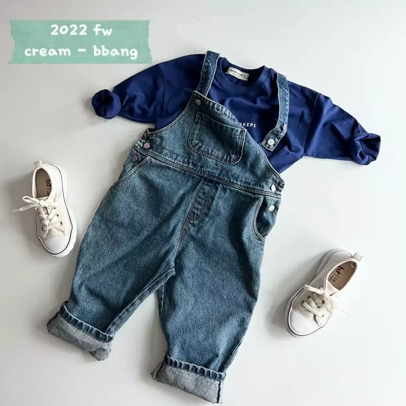 Cream Bbang - Korean Children Fashion - #minifashionista - Denim Overalls Pants - 2