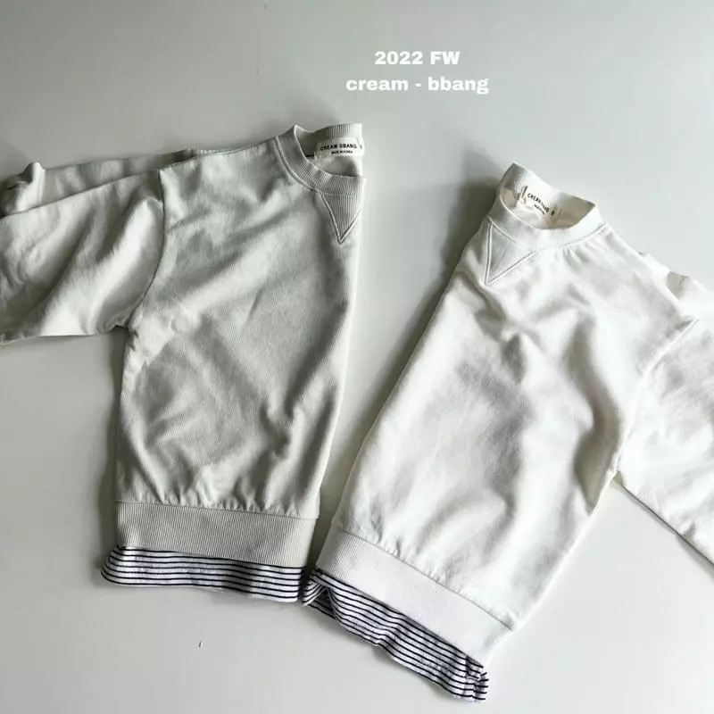 Cream Bbang - Korean Children Fashion - #minifashionista - Simple Layered Sweatshirt