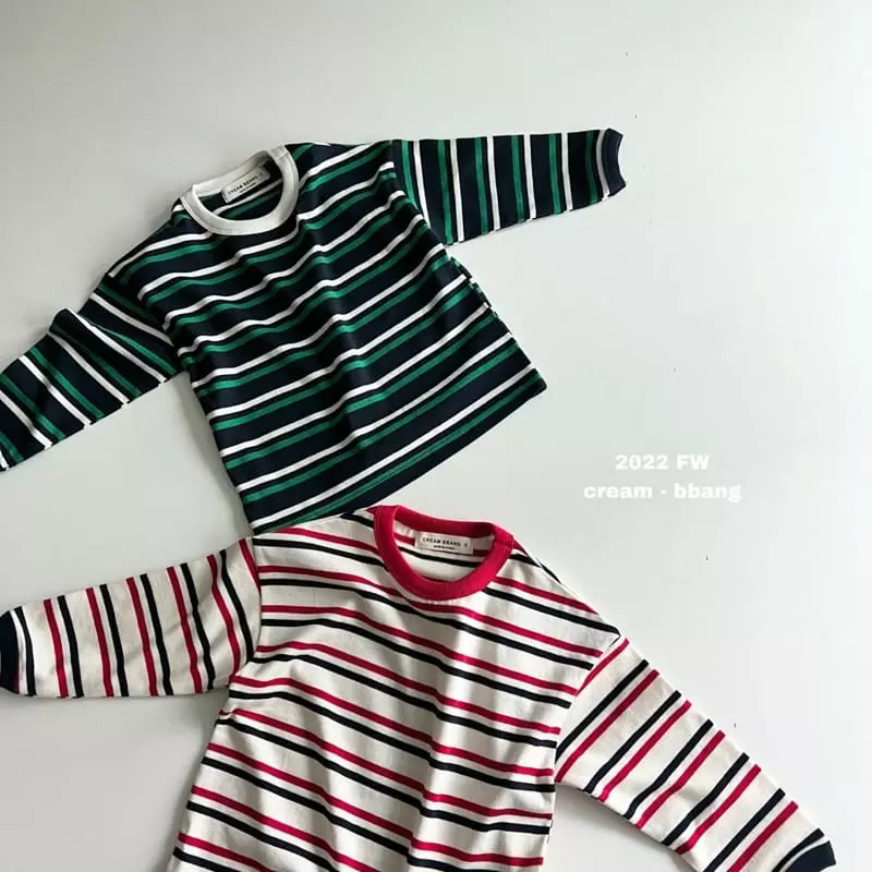 Cream Bbang - Korean Children Fashion - #minifashionista - Barrier Stripes Tee - 10
