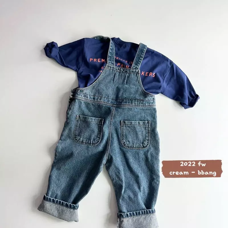 Cream Bbang - Korean Children Fashion - #prettylittlegirls - Denim Overalls Pants - 3