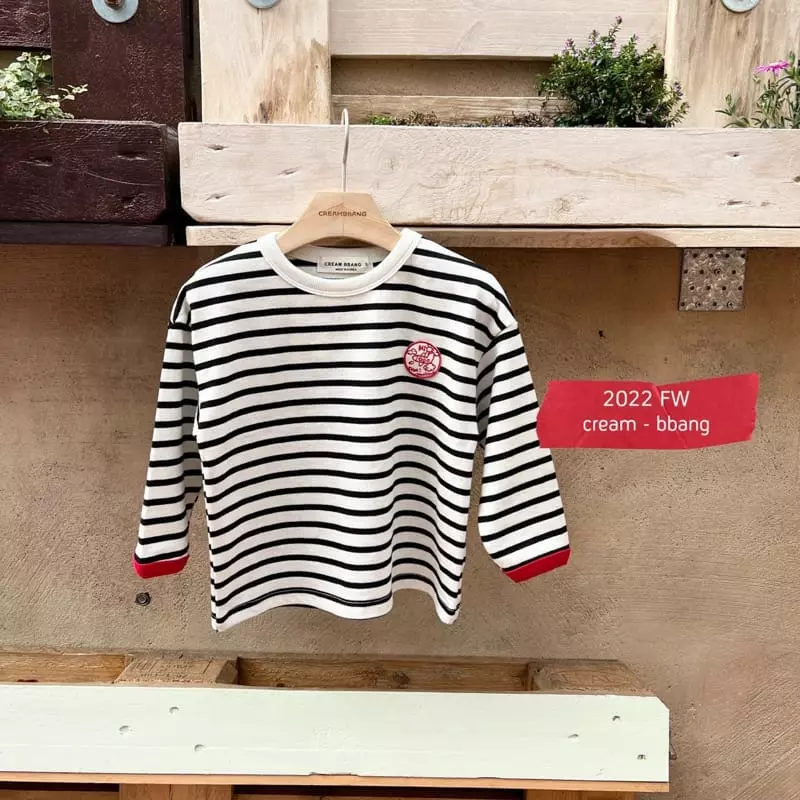 Cream Bbang - Korean Children Fashion - #todddlerfashion - Hi Wapen Stripes Tee - 2