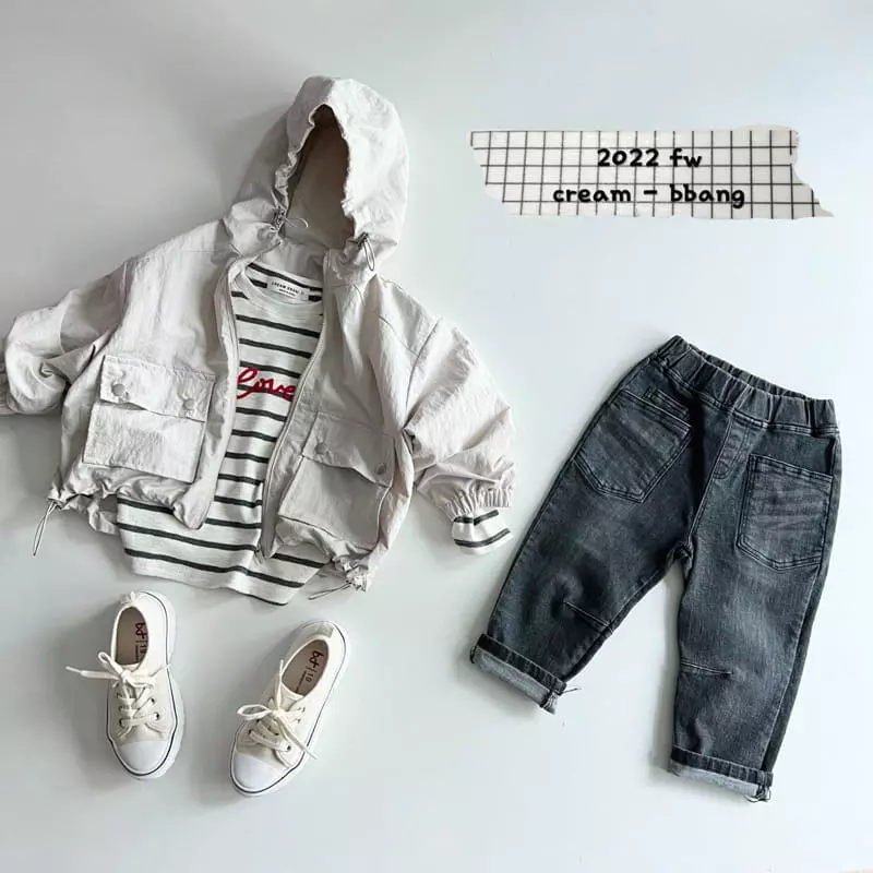 Cream Bbang - Korean Children Fashion - #toddlerclothing - Kevin Dark Jeans - 6