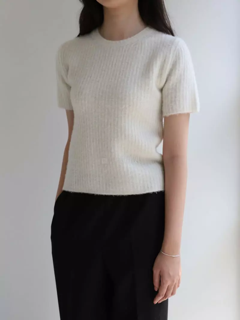 Cullum - Korean Women Fashion - #vintagekidsstyle - Joy Knit Tee - 4