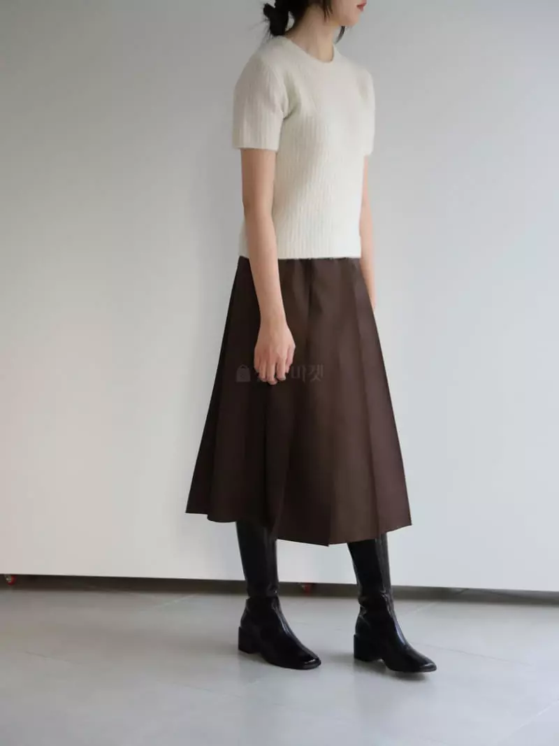 Cullum - Korean Women Fashion - #restrostyle - Shine Pleats Skirt