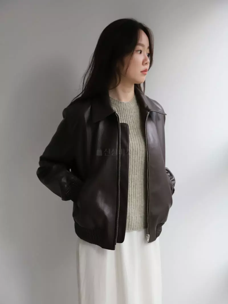 Cullum - Korean Women Fashion - #womensfashion - Port Vigan Leather Jumper - 8