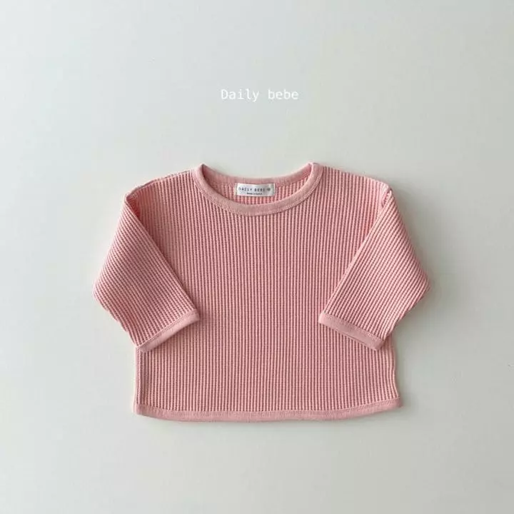 Daily Bebe - Korean Children Fashion - #Kfashion4kids - Fall Waffle Tee - 9