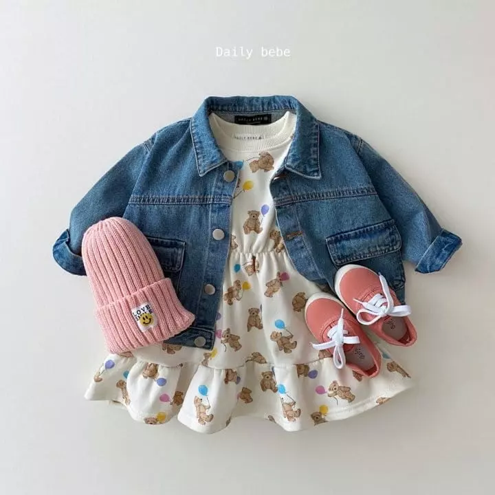 Daily Bebe - Korean Children Fashion - #Kfashion4kids - Denim Jacket - 6