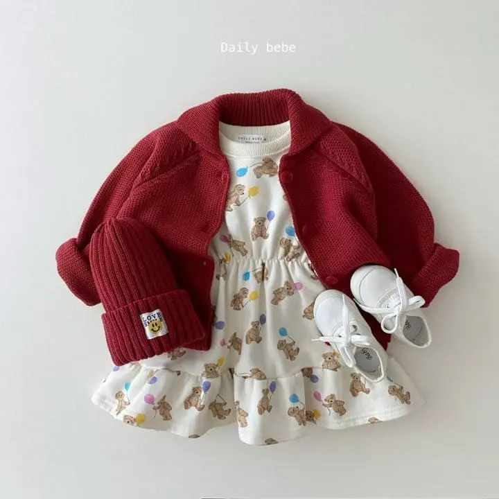 Daily Bebe - Korean Children Fashion - #kidzfashiontrend - Collar Knit Cardigan - 4