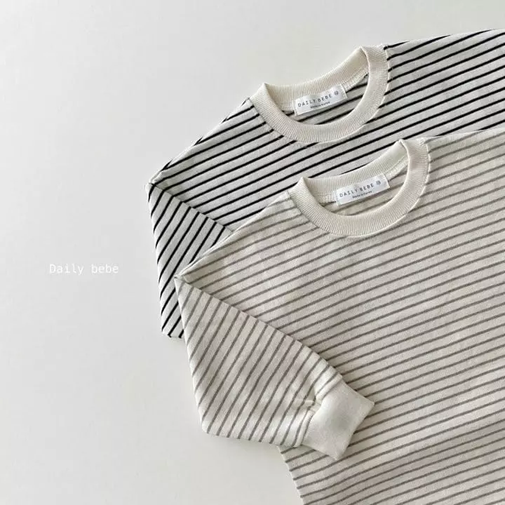 Daily Bebe - Korean Children Fashion - #kidzfashiontrend - Fall Stripes Tee - 4