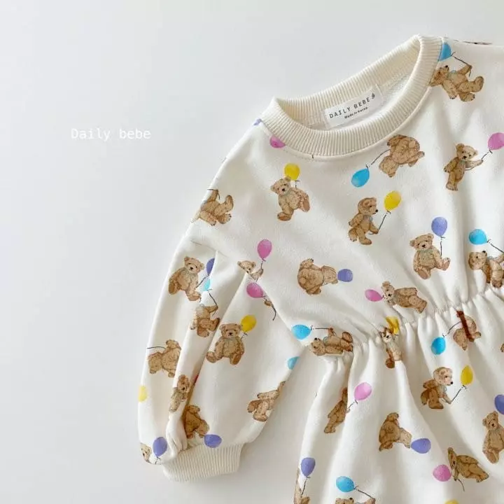 Daily Bebe - Korean Children Fashion - #childofig - Balloon Bear One-piece - 3
