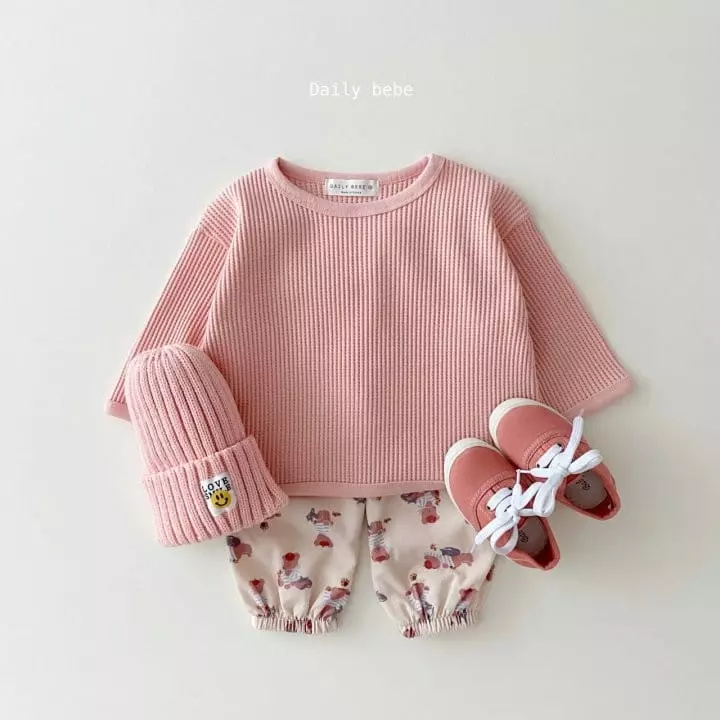 Daily Bebe - Korean Children Fashion - #childofig - Fall Waffle Tee