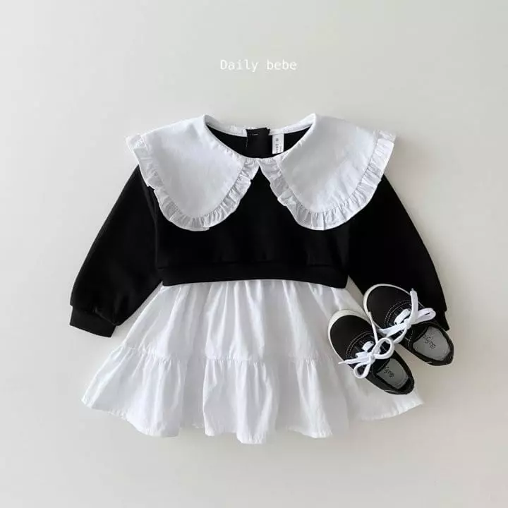 Daily Bebe - Korean Children Fashion - #childofig - Sweatshirt Color One-piece - 3