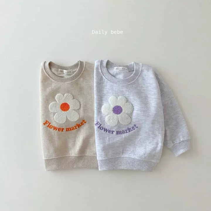 Daily Bebe - Korean Children Fashion - #childofig - Bbogle Flower Sweatshirt - 10
