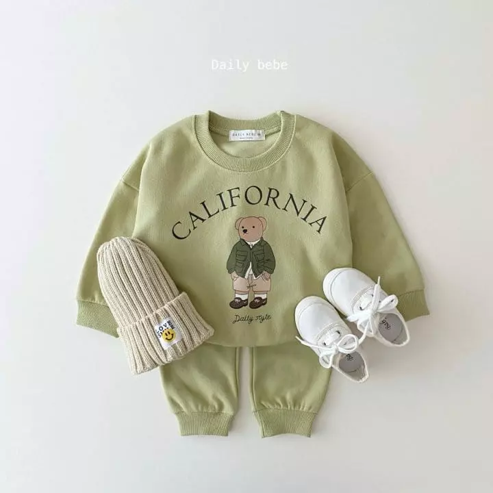 Daily Bebe - Korean Children Fashion - #childofig - Field Bear Top Bottom Set - 3
