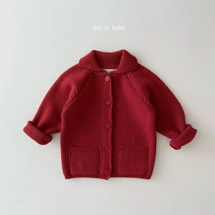 Daily Bebe - Korean Children Fashion - #childofig - Collar Knit Cardigan - 10