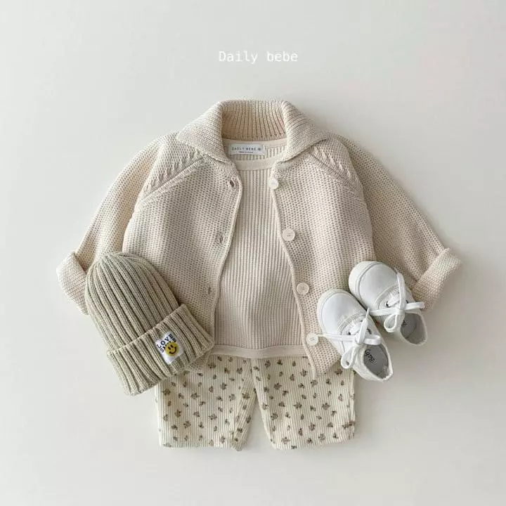 Daily Bebe - Korean Children Fashion - #childofig - Collar Knit Cardigan - 9