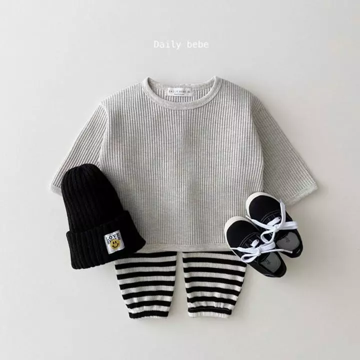 Daily Bebe - Korean Children Fashion - #childrensboutique - Fall Waffle Tee - 2