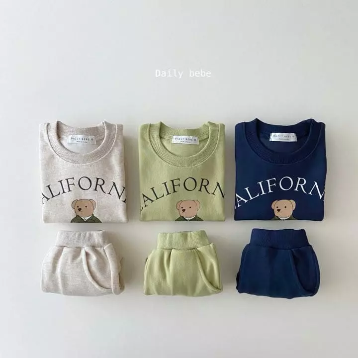 Daily Bebe - Korean Children Fashion - #childofig - Field Bear Top Bottom Set - 4