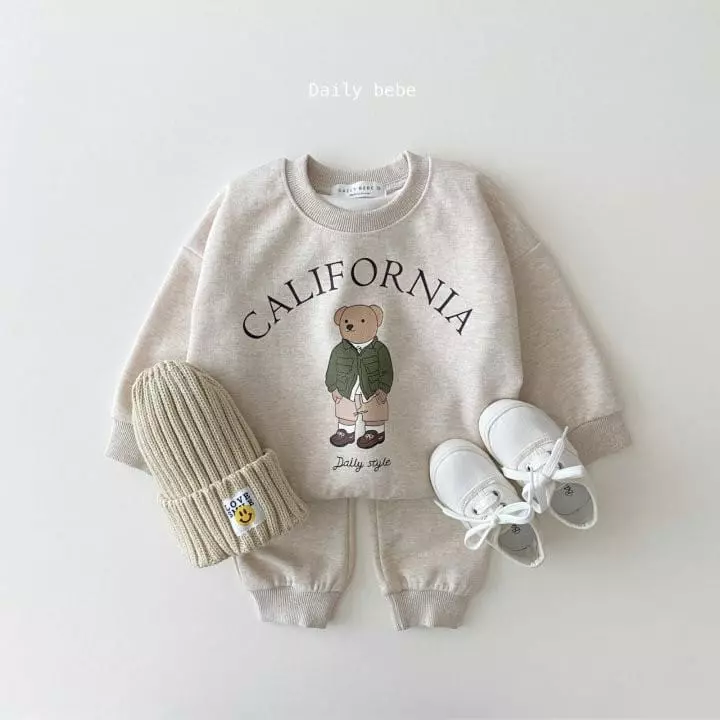 Daily Bebe - Korean Children Fashion - #designkidswear - Field Bear Top Bottom Set - 5