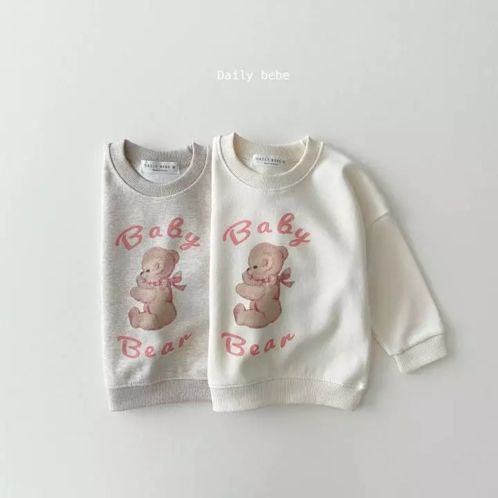 Daily Bebe - Korean Children Fashion - #discoveringself - Ribbon Bear Sweatshirt - 9