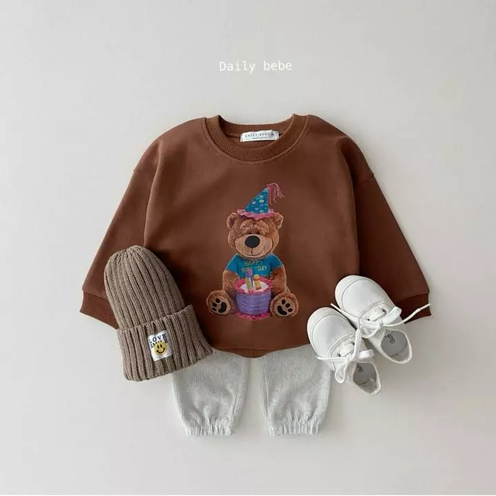 Daily Bebe - Korean Children Fashion - #discoveringself - Birthday Bear Sweatshirt - 11