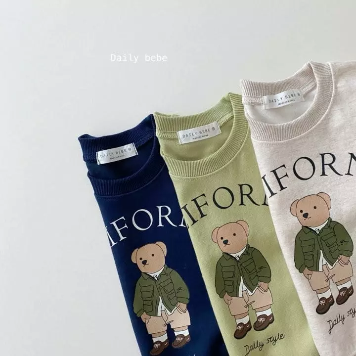 Daily Bebe - Korean Children Fashion - #discoveringself - Field Bear Top Bottom Set - 6
