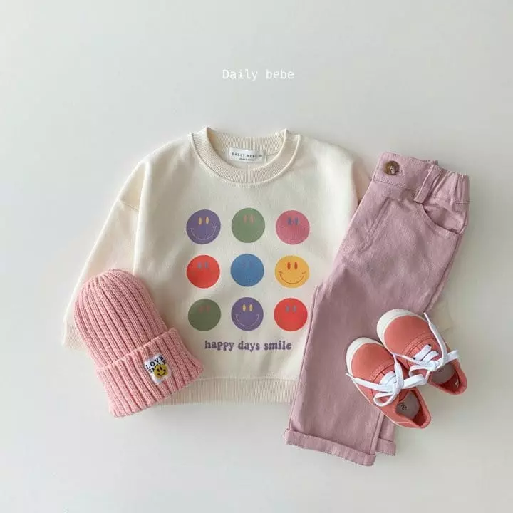 Daily Bebe - Korean Children Fashion - #fashionkids - 9 Smile Sweatshirt - 6
