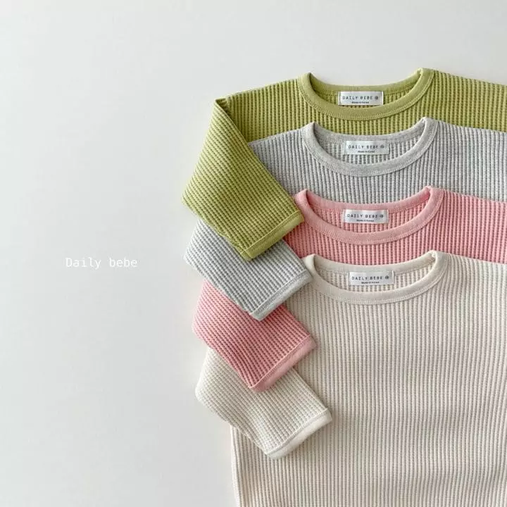 Daily Bebe - Korean Children Fashion - #fashionkids - Fall Waffle Tee - 5