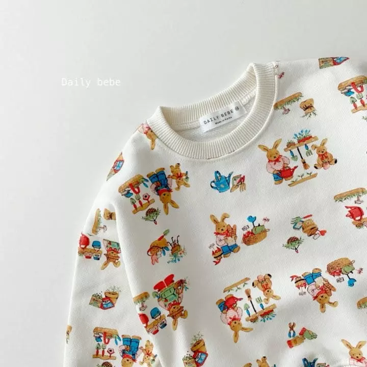Daily Bebe - Korean Children Fashion - #kidsshorts - Rabbit Puppy Sweatshirt - 11
