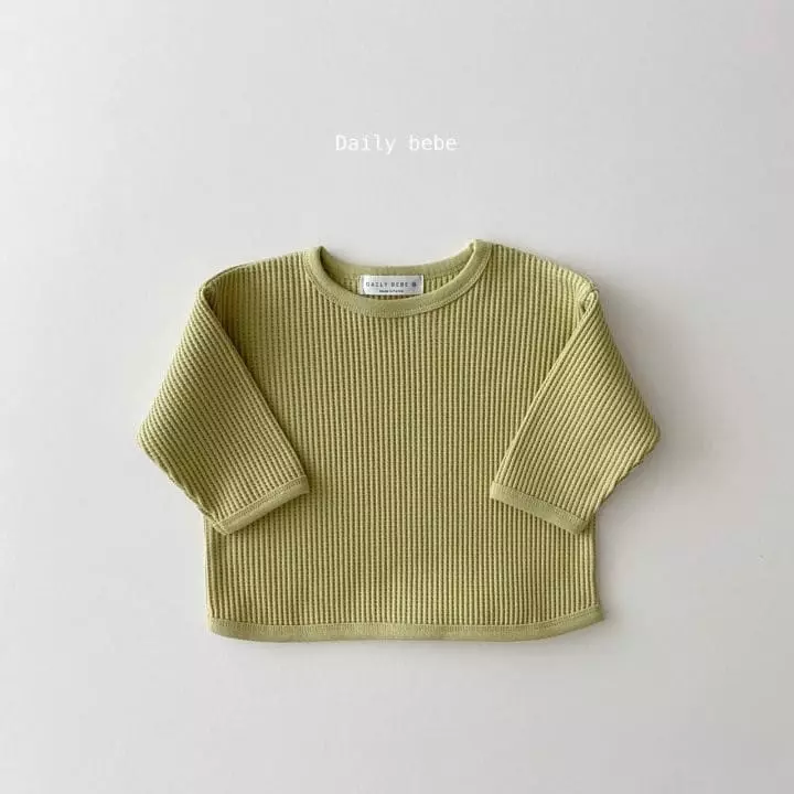 Daily Bebe - Korean Children Fashion - #kidsshorts - Fall Waffle Tee - 6