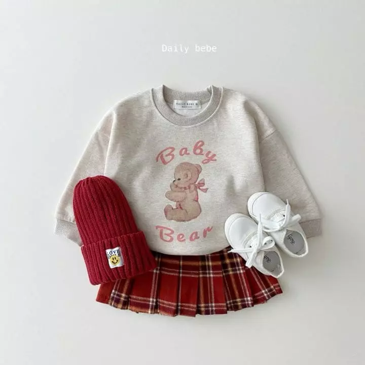 Daily Bebe - Korean Children Fashion - #kidsshorts - Ribbon Bear Sweatshirt - 11