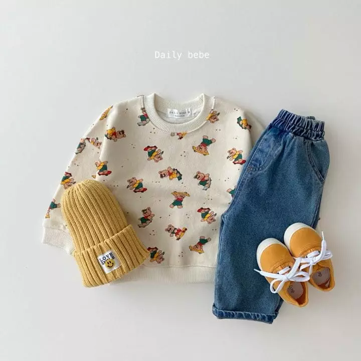 Daily Bebe - Korean Children Fashion - #kidsshorts - Board Bear Sweatshirt - 5