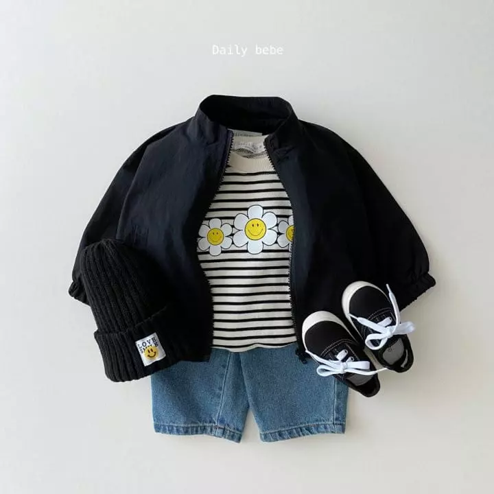 Daily Bebe - Korean Children Fashion - #kidsshorts - Flower Smile Sweatshirt - 2