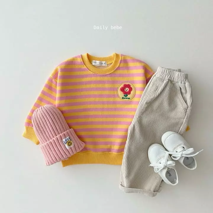 Daily Bebe - Korean Children Fashion - #kidsstore - Stripes Patch Sweatshirt - 2