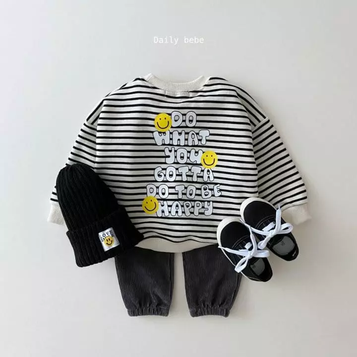 Daily Bebe - Korean Children Fashion - #kidsstore - Smile Sweatshirt - 12