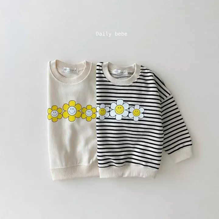 Daily Bebe - Korean Children Fashion - #kidsstore - Flower Smile Sweatshirt - 3