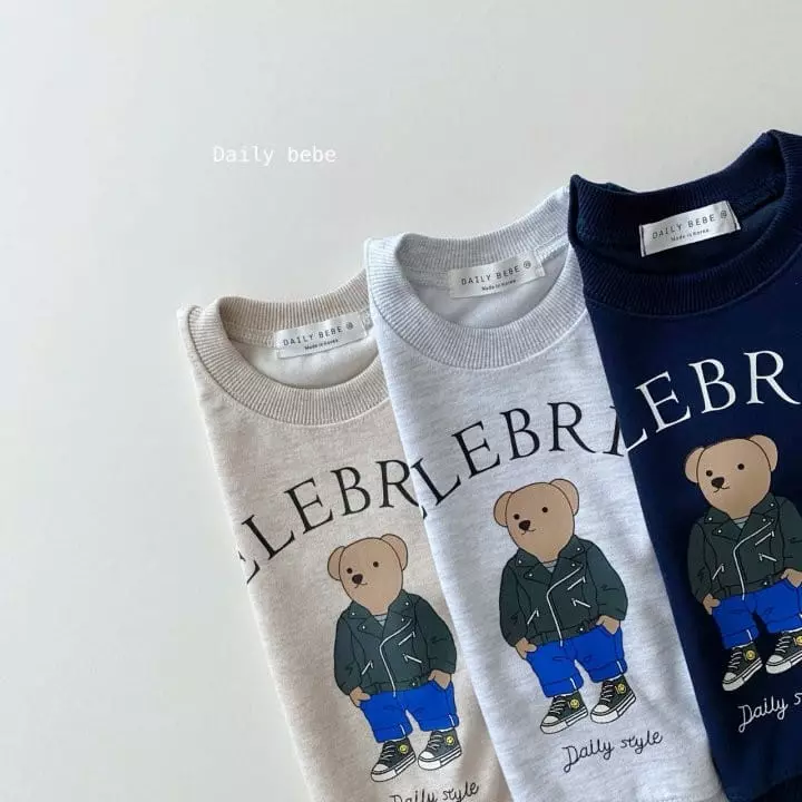 Daily Bebe - Korean Children Fashion - #kidzfashiontrend - Rider Bear Top Bottom Set - 2