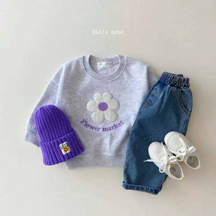 Daily Bebe - Korean Children Fashion - #kidzfashiontrend - Bbogle Flower Sweatshirt