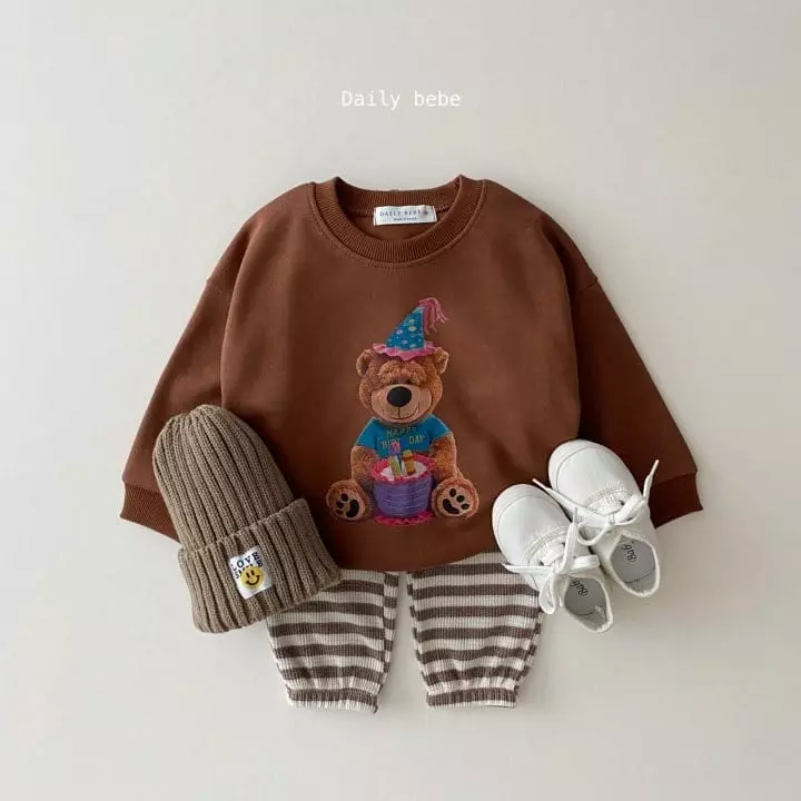 Daily Bebe - Korean Children Fashion - #kidzfashiontrend - Waffle Stripes Pants - 8
