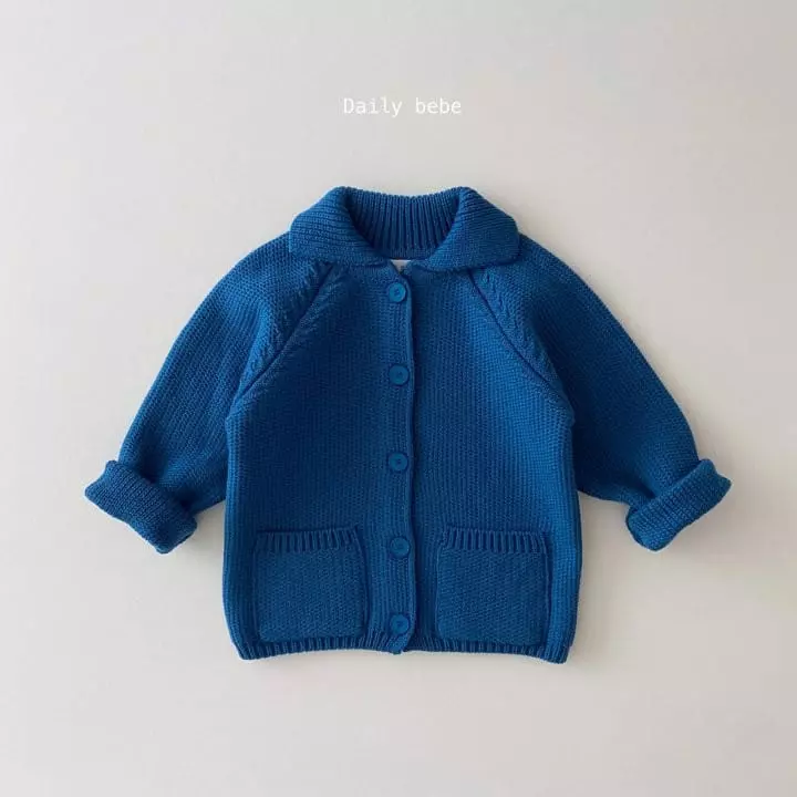 Daily Bebe - Korean Children Fashion - #kidzfashiontrend - Collar Knit Cardigan - 3