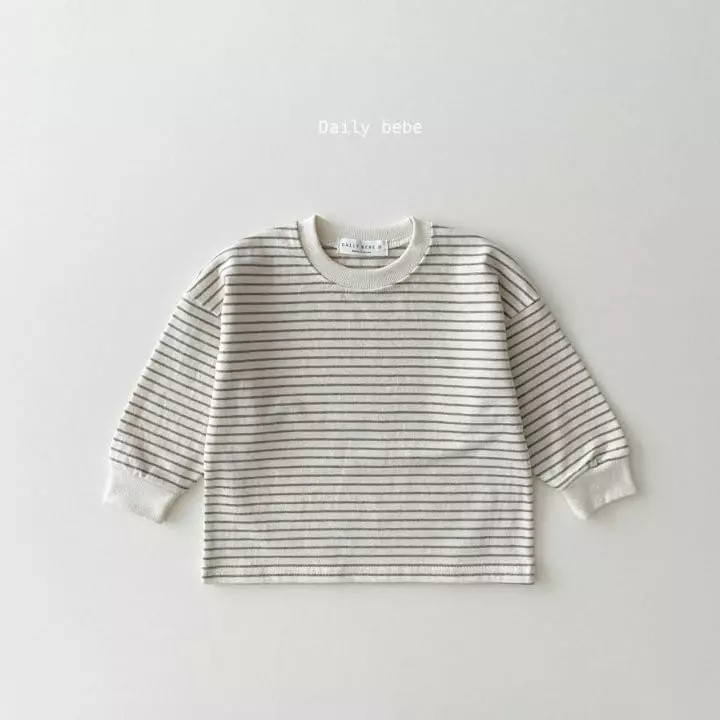 Daily Bebe - Korean Children Fashion - #kidzfashiontrend - Fall Stripes Tee - 3