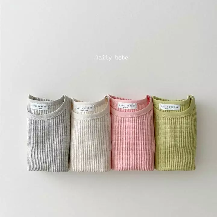 Daily Bebe - Korean Children Fashion - #littlefashionista - Fall Waffle Tee - 10