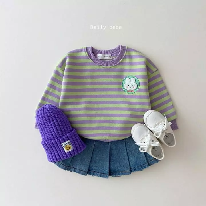 Daily Bebe - Korean Children Fashion - #littlefashionista - Stripes Patch Sweatshirt - 5