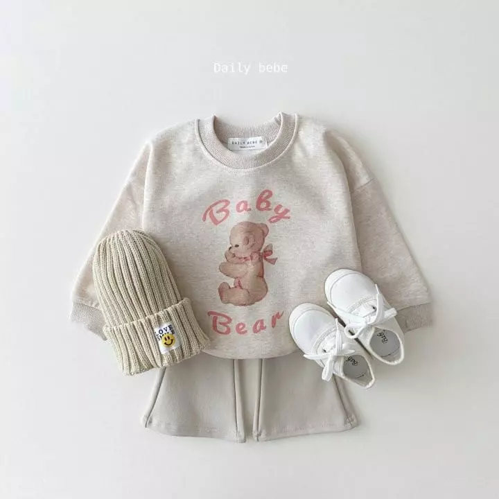 Daily Bebe - Korean Children Fashion - #littlefashionista - Ribbon Bear Sweatshirt