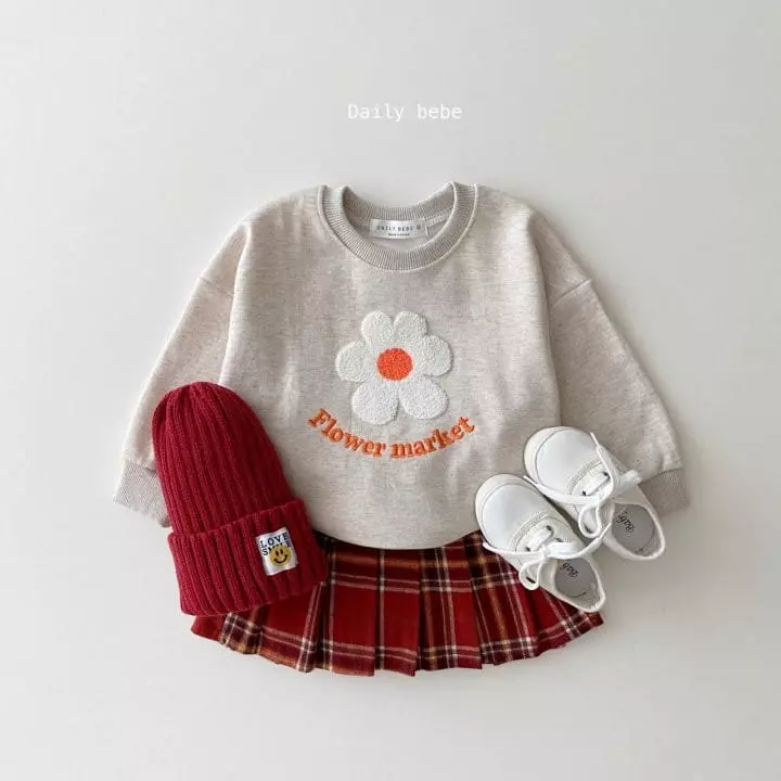 Daily Bebe - Korean Children Fashion - #littlefashionista - Bbogle Flower Sweatshirt - 3