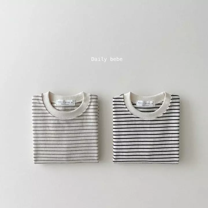 Daily Bebe - Korean Children Fashion - #littlefashionista - Fall Stripes Tee - 5