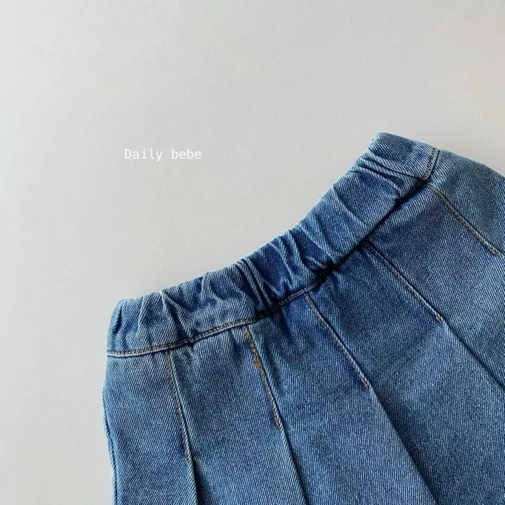 Daily Bebe - Korean Children Fashion - #Kfashion4kids - Denim Wrinkle Skirt - 4