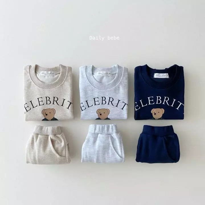 Daily Bebe - Korean Children Fashion - #magicofchildhood - Rider Bear Top Bottom Set - 5
