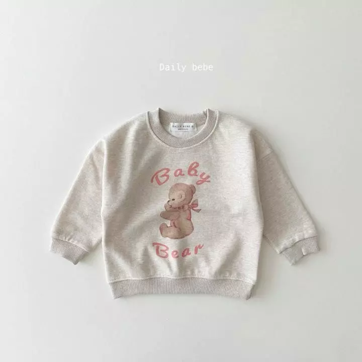 Daily Bebe - Korean Children Fashion - #magicofchildhood - Ribbon Bear Sweatshirt - 2